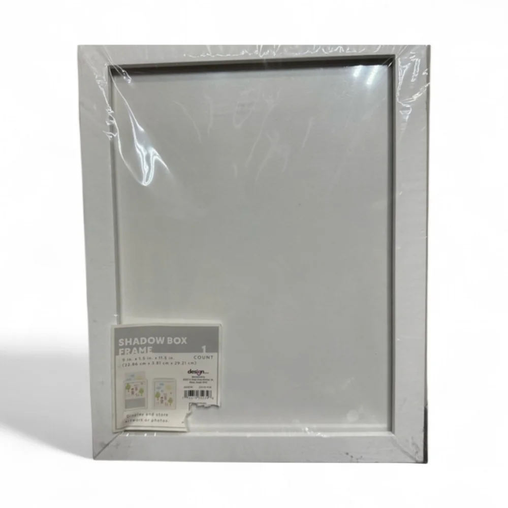 White Shadow Box Frame with Magnetic Photo Corners